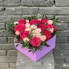 Цветочная композиция из Розы в коробке в Малышево