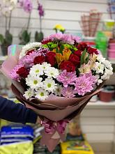 Букет цветов из:  Розы, Хризантемы и Альстромерии #REPLACE_PRED# Малышево