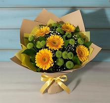 Букет цветов из:  Герберы и Хризантемы в Малышево