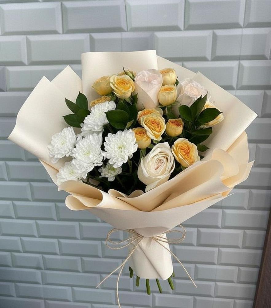 Букет цветов из: Розы и Хризантемы в Малышево