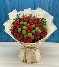 Букет цветов из:  Розы и Хризантемы #REPLACE_PRED# Малышево