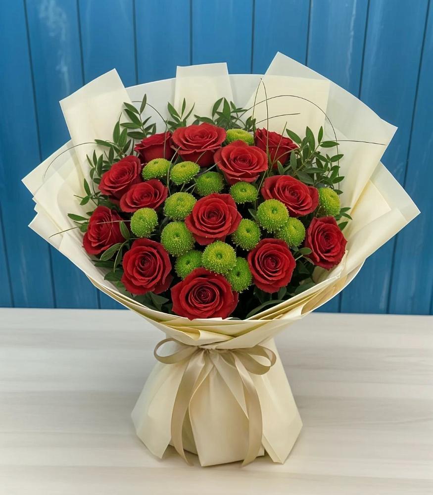 Букет цветов из: Розы и Хризантемы в Малышево