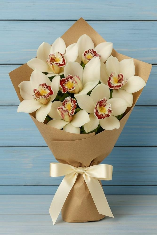 Букет цветов из: Орхидеи и Розы в Малышево